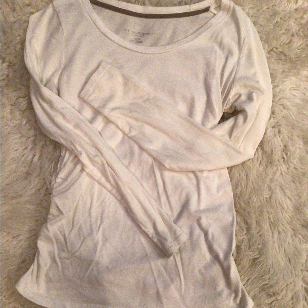 3/$15 white long sleeve maternity tee